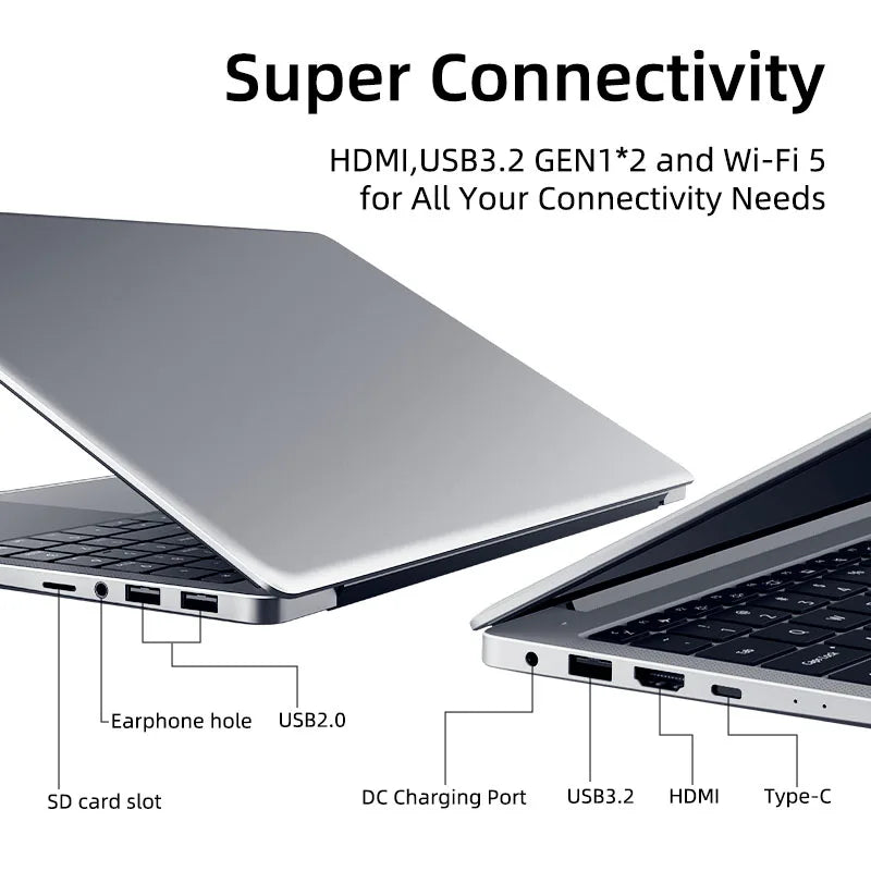 Adreamer 15.6 Inch Laptop Intel Core i5 1135G7 Portable Notebook 8/16/32GB RAM 256/512/1024 SSD Office PC - German Keyboard