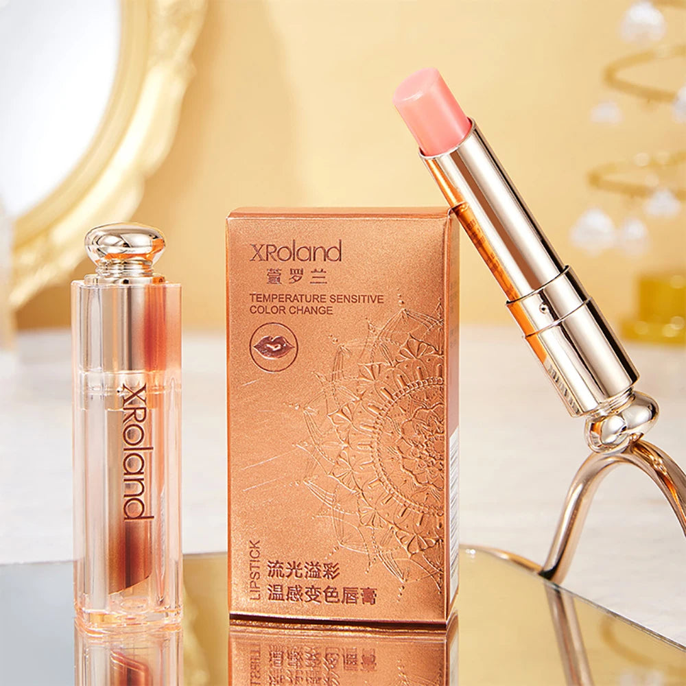 Moisturizing Lip Gloss Color Changing Lipstick Peach Lipstick Temperature Color Changing Waterproof Makeup Lipstick Cosmetics