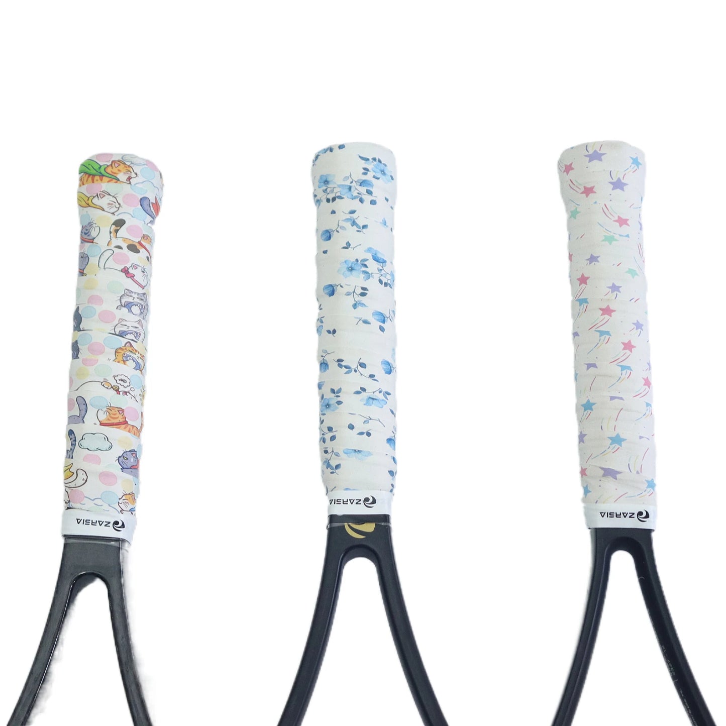 3/15/50Pcs ZARSIA NEW 2024 Embossed Sticky Tennis Overgrips,Badminton Racket Over Grip Anti-slip Cat Cartoon Sweatbands