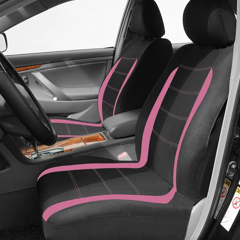 AUTO PLUS Beige Car Seat Cover Universal Fabric Seat Covers Car Accessories Interior Fit For Most Car Suv Truck Seat Cushion