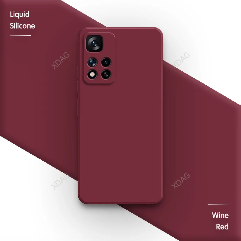 Funda Liquid Silicone Phone Case for Xiaomi Redmi Note11 Note 11 11E 11T Pro Plus 11Pro 11TPro Pro+ 11S 11SE 5G Soft Plain Cover