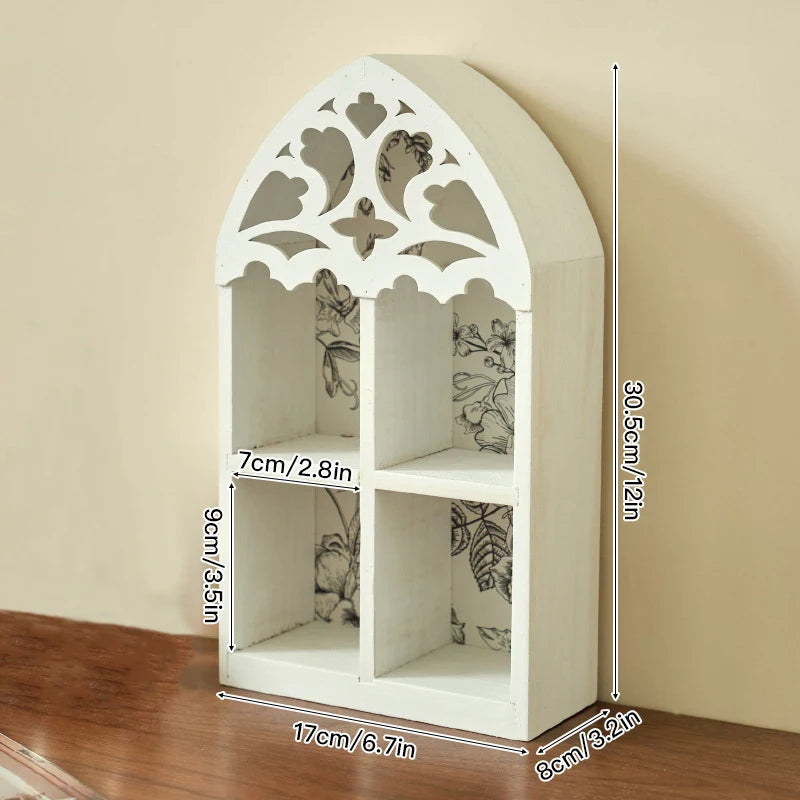 Retro Wooden Multi-layer Wall Storage Rack Home Bedroom  Display Rack Office Desk Organizer Shelves Crafts