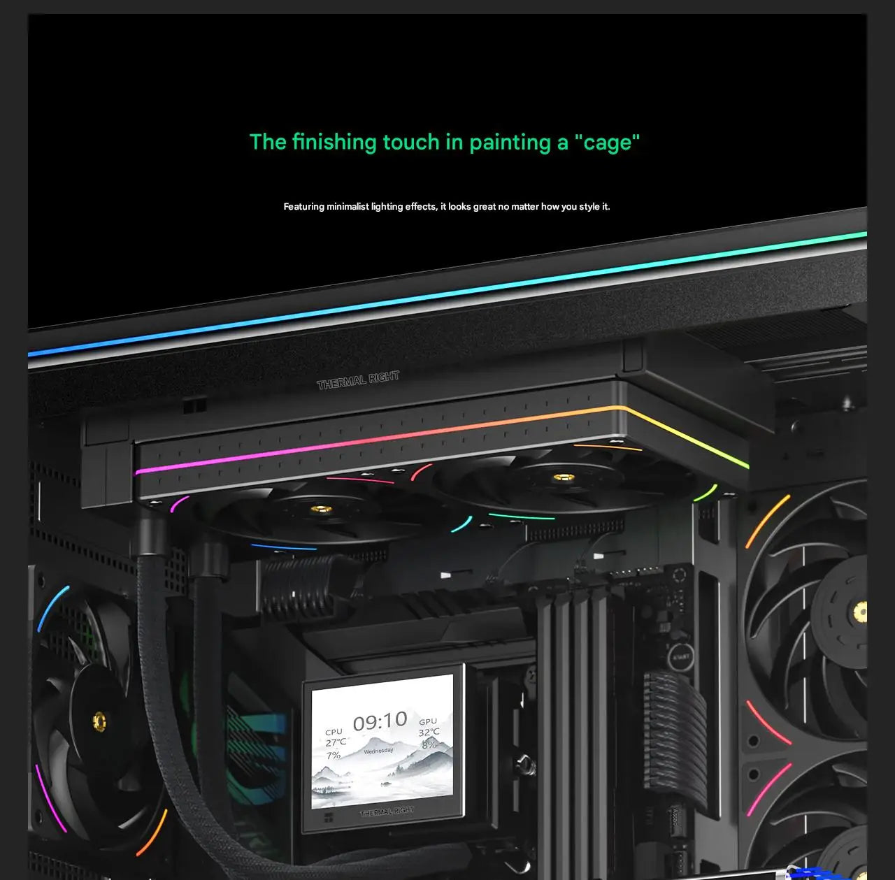 Thermalright TL-UB24 Computer Case Fan, ARGB 240mm Single-Frame Case Fan (2x120mm)/Silent/High CFM/PWM/2150 RPM