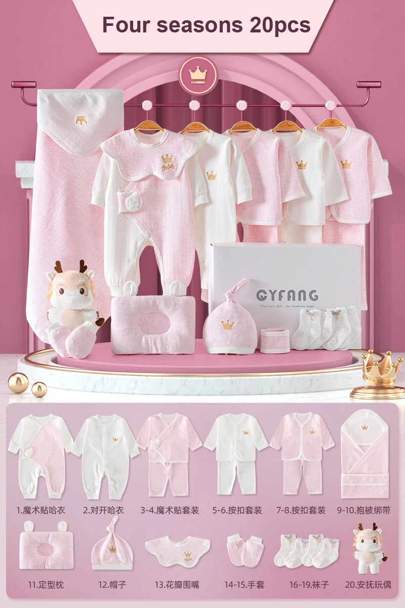 Newborn Baby Clothing 15/18/20 Pieces/0-3Months 100%Cotton Kids Clothes Suit Unisex Infant Boys Girls Clothing Set Without Box