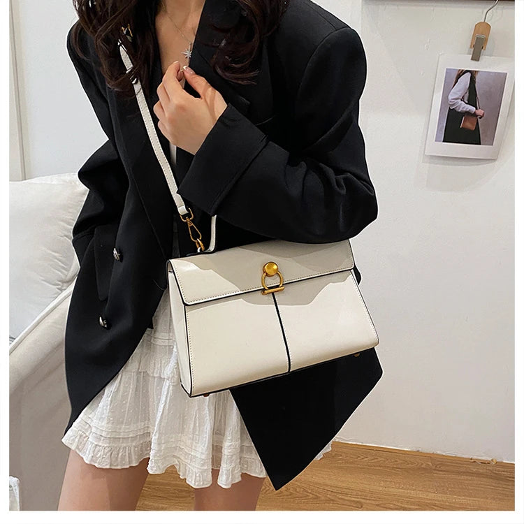 2025 New Classic Style Solid PU Square Shoulder & Crossbody Bags High Quality Sense of Luxury Simple Commute Handbags for Women