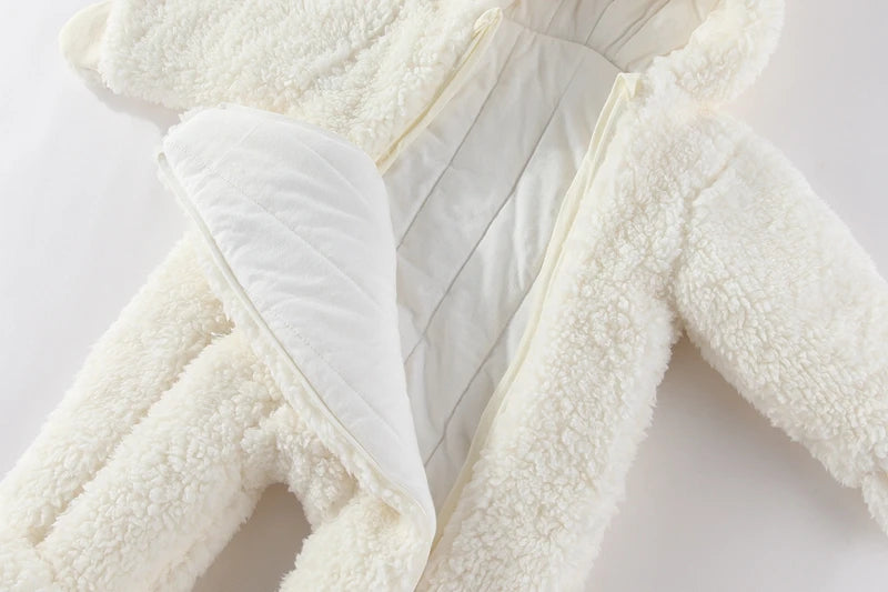 LILIGIRL Winter Newborn Baby Jumpsuit Thicken Baby Girls Romper Cotton Warm Infant Bodysuit Soft  Snow Wear Jacket 0-12 Months