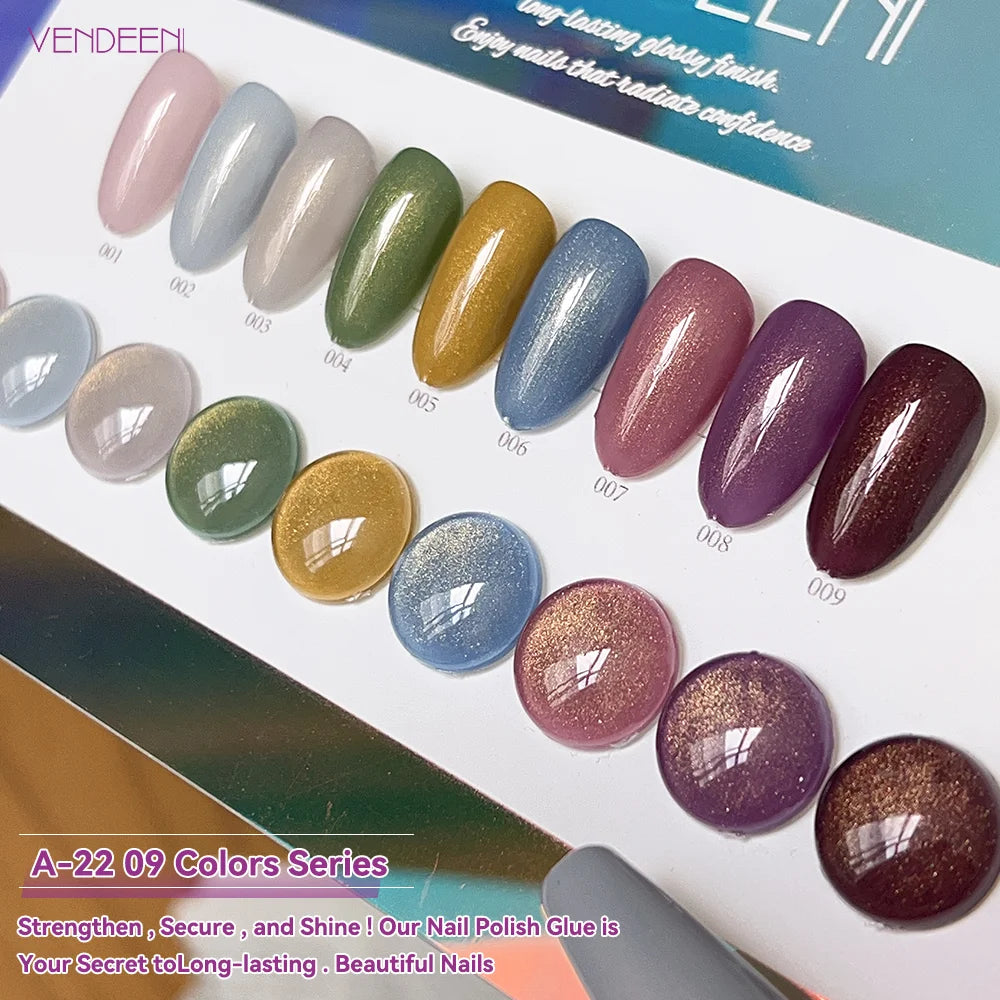 Vendeeni TPO HEMA Free 2025 Hot Sale High Quality 9-Color Nail Gel Polish Set Non-Toxic UV Gel Nail Art Kit for Nail Salon