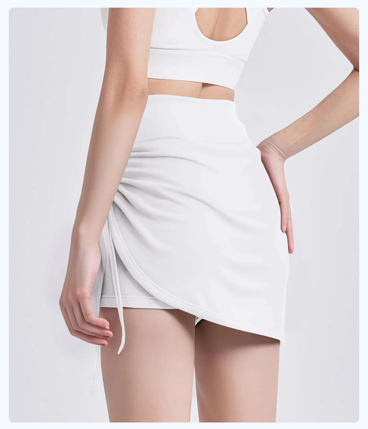 2025 New Wrinkled Sports Skirts Women Fashion Gym Skirts High Waist Hip Lift Running Yoga Fitness Skirt 2 in 1 Athletic Skort