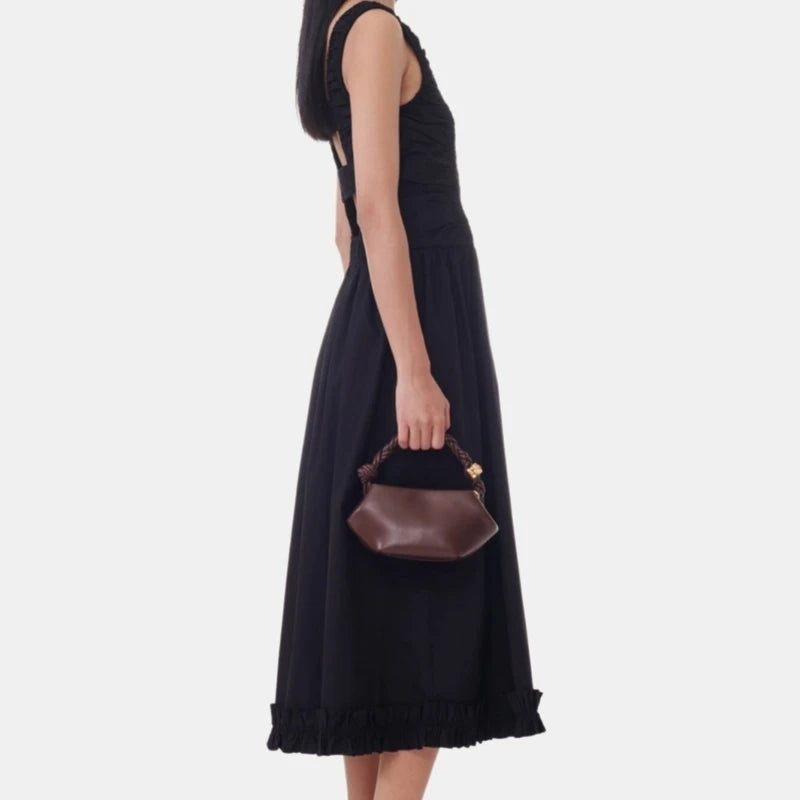 New Luxury Designer Mini Handbag, Spacious Knotted Crossbody Bag For Women, Solid Color and Crocodile Pattern Shoulder Bag