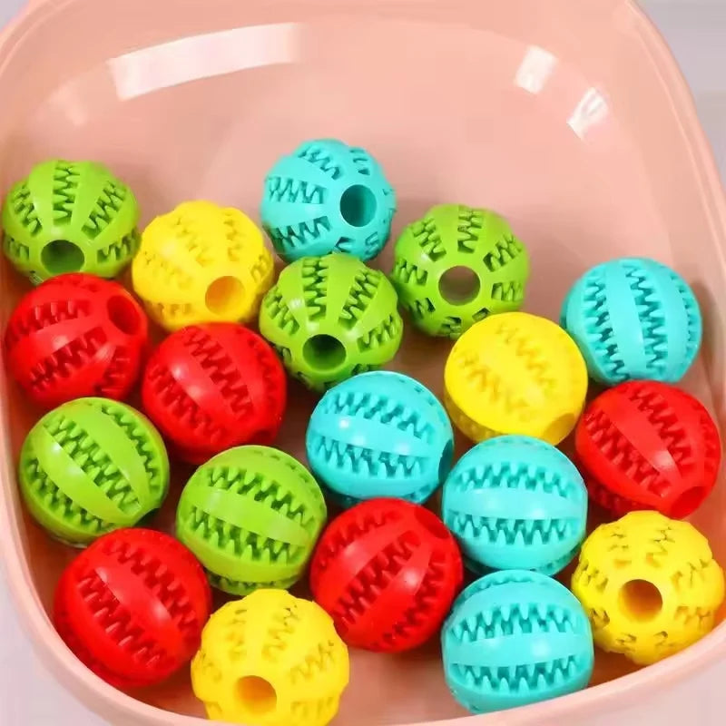 Pet Food Treat Feeder Dog Ball Nontoxic Bite Resistant Interactive Chew Toy Teeth Cleaning Ball Indoor Outdoor Cat Playing Toy