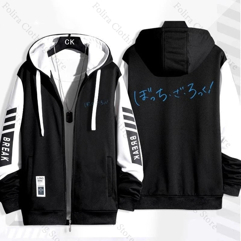 Anime BOCCHI THE ROCK! Series Print Hoodie Men Women Autumn Winter Clothing Zip Coat Casual Daily Wear Men's Hoodies
