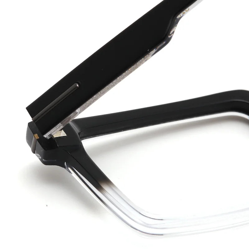 Large Size Acetate Men Eyeglasses Frame Rectangle Myopia Optical Prescription Glasse Trending Stijlen Italy Retro Luxury Eyewear