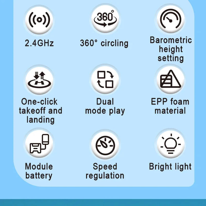 RC Fighter Airplane Mini Drone Remote Control Jet Plane Stunt Drone for Adults & Kids Toy with Light