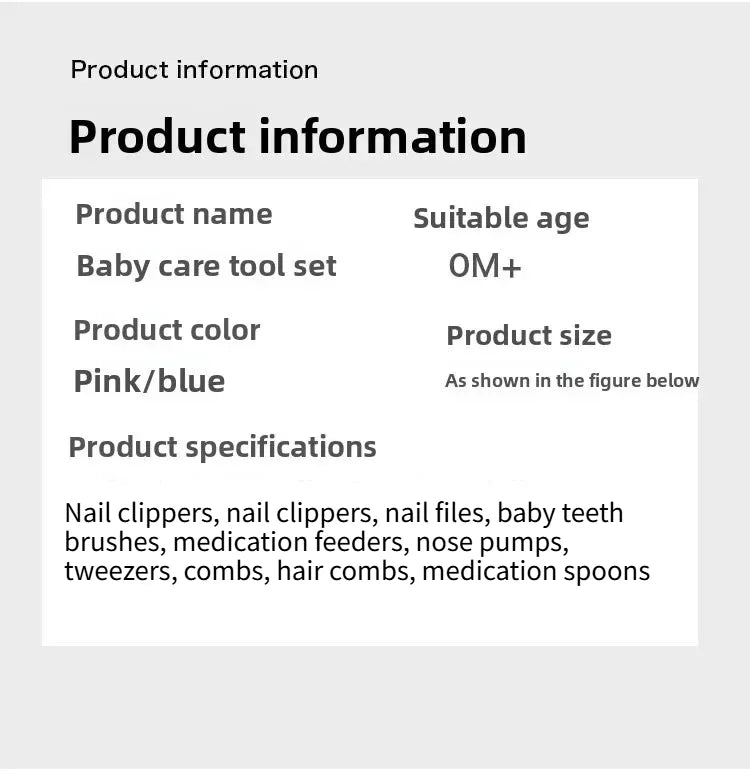 10 Pcs Safe Baby Grooming Kit Newborn Nail Hair Care Set Portable Infant Healthcare Kit with Storage Bag for Travel Home