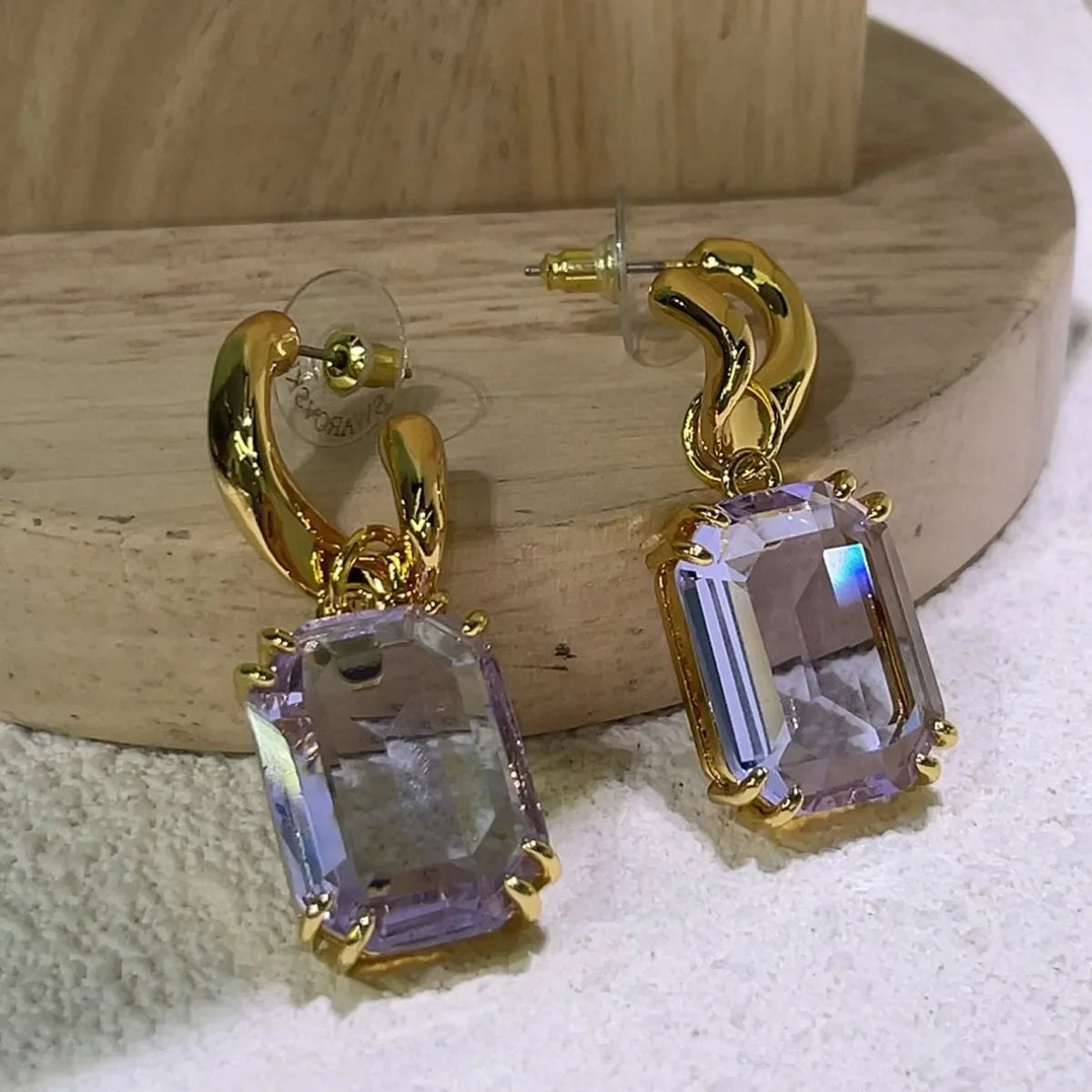 Original Charms Fine Jewelry Set Women Several Purple Zircon Crystal Necklace Bracelet Earrings Stainless Steel Romantic Gift