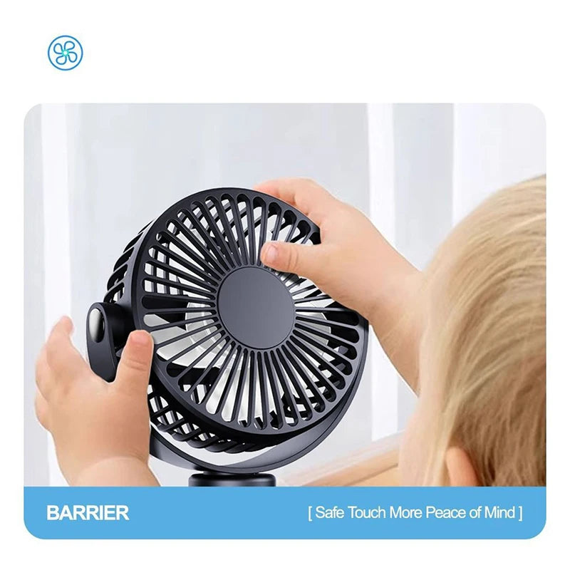 Baby Stroller Fan Mini Portable Outdoor Fan USB 3 Speed Flexible Octopus Fan Tripod Clip on Handheld Fan for Stroller Crib