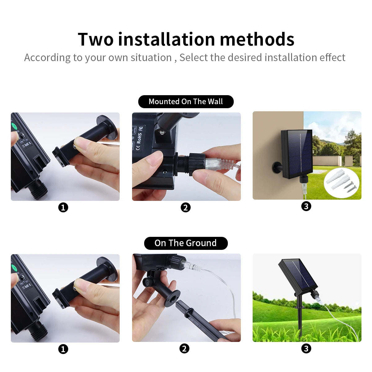 Large Size Solar Panel LED Solar Light Copper Wire Fairy Lamp String 50M 100M Outdoor Waterproof Garden Garland Christmas Decor