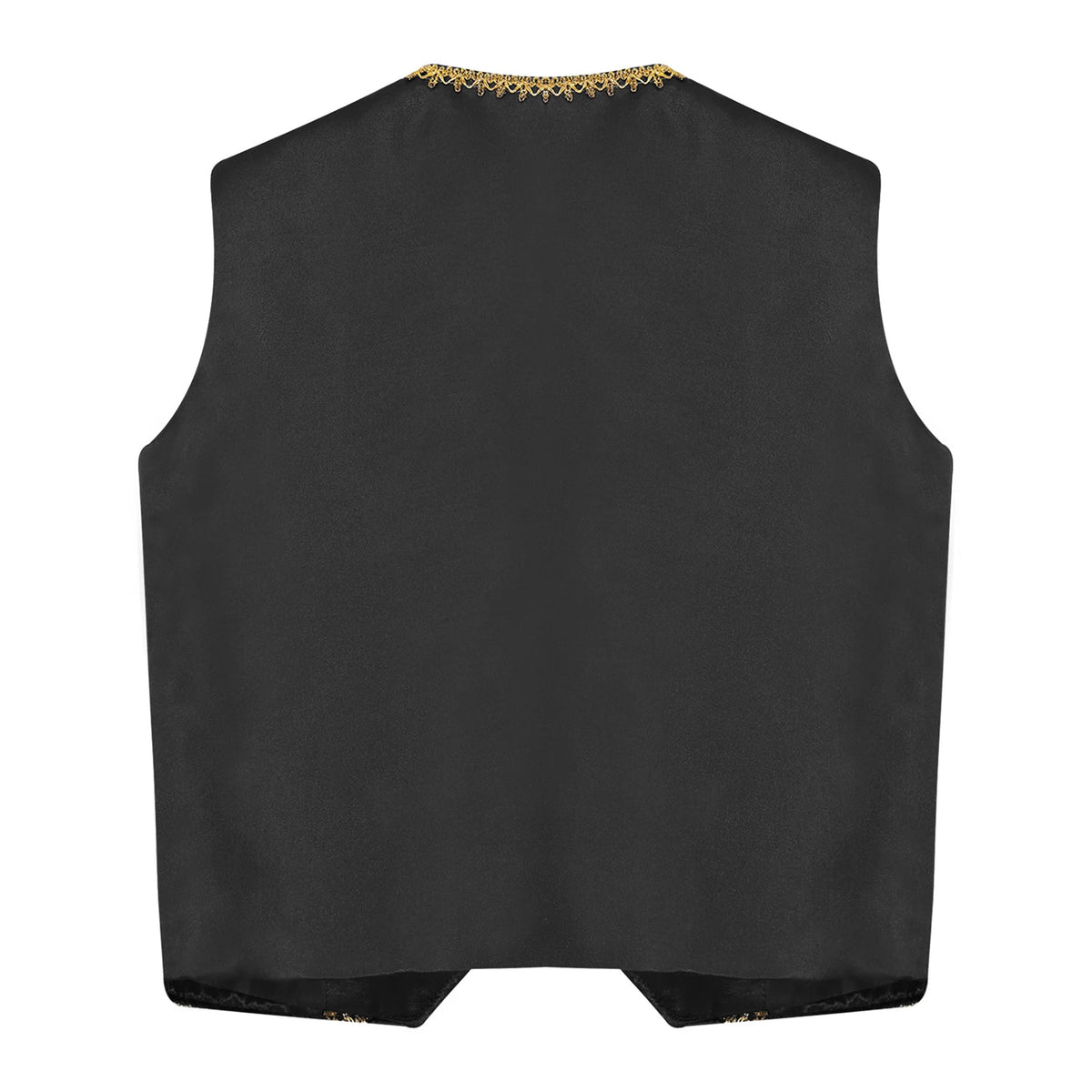 Kids Girls Boys Medieval Steampunk Costume Arabian Prince Sleeveless Golden Trim Waistcoat Vest Halloween Cosplay Fancy Dress Up