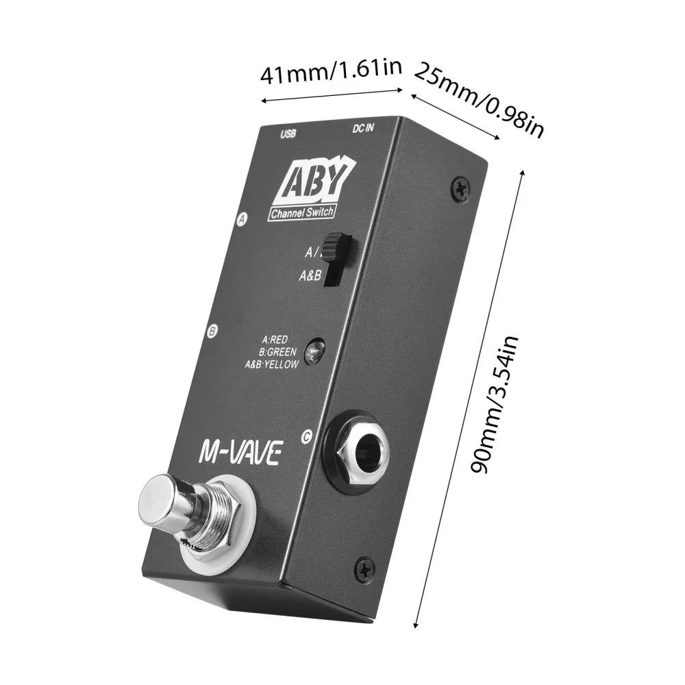 M-VAVE ABY Line Selector AB Switch Mini Guitar Effect Pedal True Bypass Guitar Bass Pedal AB Box - ABY Channel Switch Accessorie