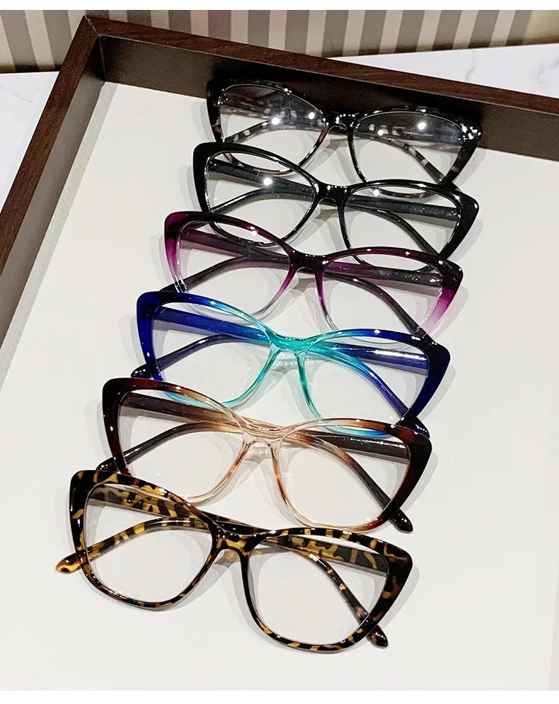 Fashion Ladies Reading Glasses Women Men Trendy Luxury Design Presbyopia Eyeglasses Cat Eye Anti-blue Light Eyewear for Female