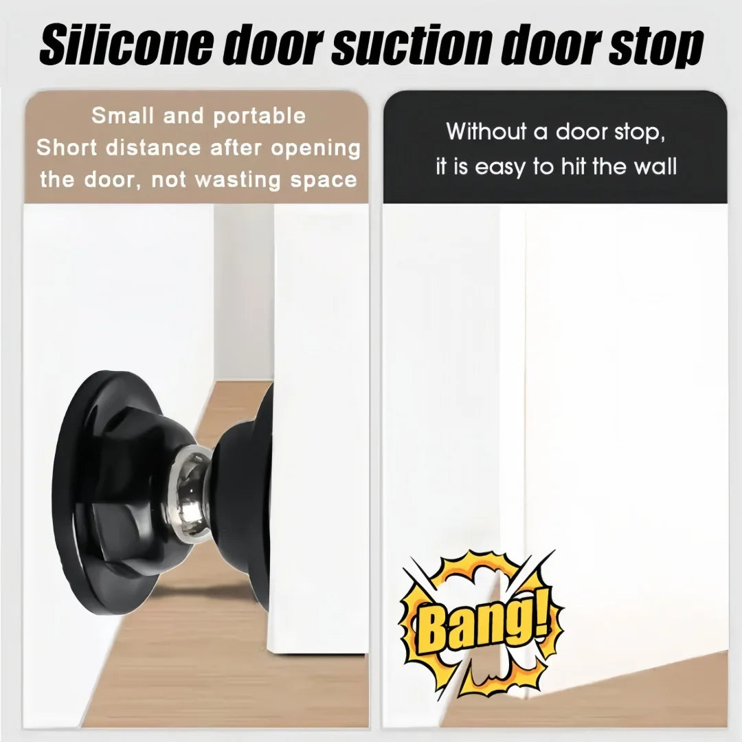 Silicone Non Perforated Door Suction Strong Magnetic Door Stopper Silent Anti-collision Door Stopper  for Home Holder Hardware