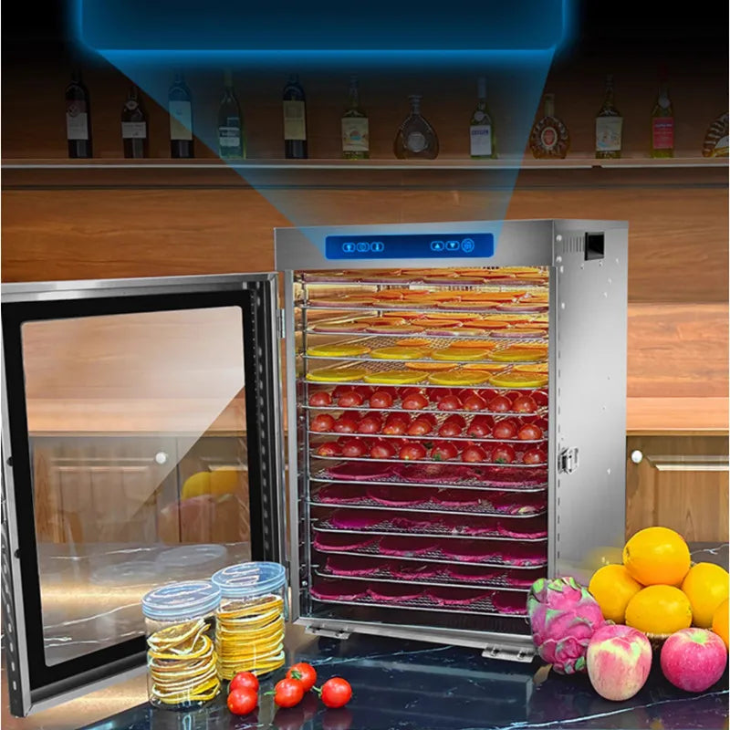 14 Trays Food Dehydrator Fruit dryer Stainless Steel Machine  1200W Household Vegetables Fruit Dryer with Digital Timer for Home