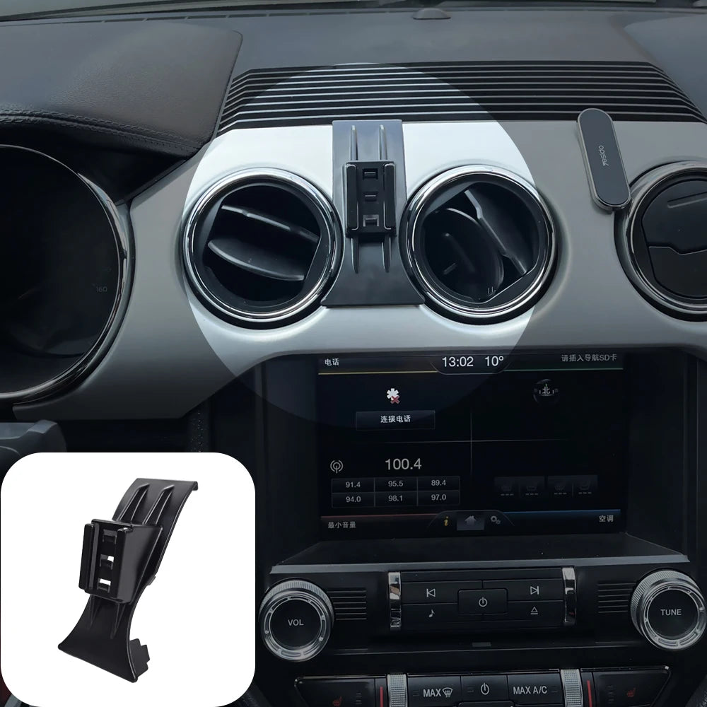 For Ford Mustang 2015-2018 2019 2020 2021 Car Phone Holder Wireless Charging Bracket Base Gravity Stand Phone Mount Accessories