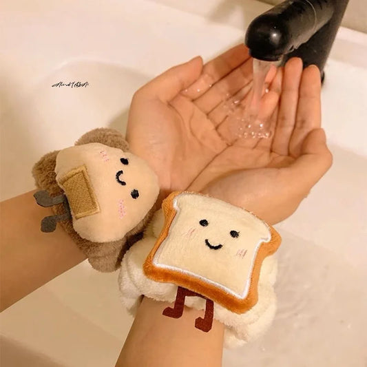〔KaKa〕Cute Face Wash Hair Band Wrist Band Hand Wash Moisture-proof Sleeves Warm Wrist Guard Rinse Water Absorbent And Waterproof