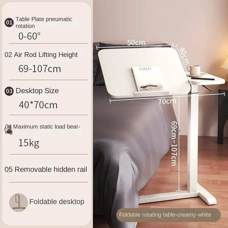Folding bedside table pneumatic lift table mobile study table computer table office desk lazy dining table