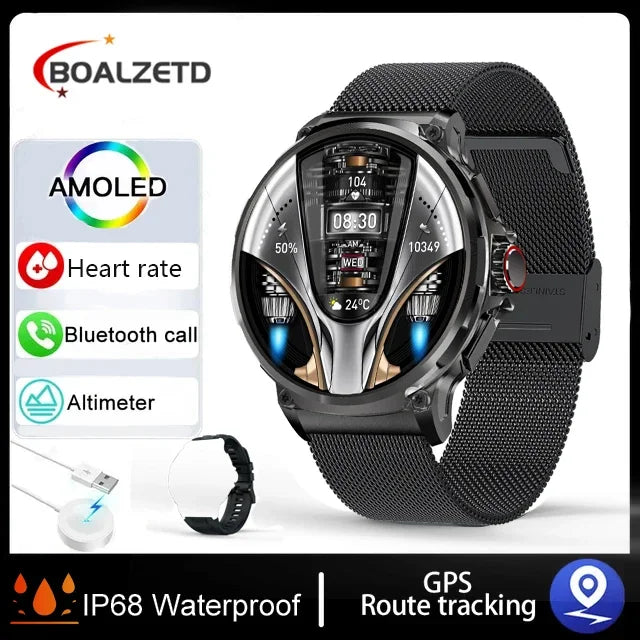 New SmartWatch Men 1.85-Inch HD Sports Bluetooth Call GPS Sports Fitness Tracker HeartMonitor 710mAh Waterproof Watch for xiaomi