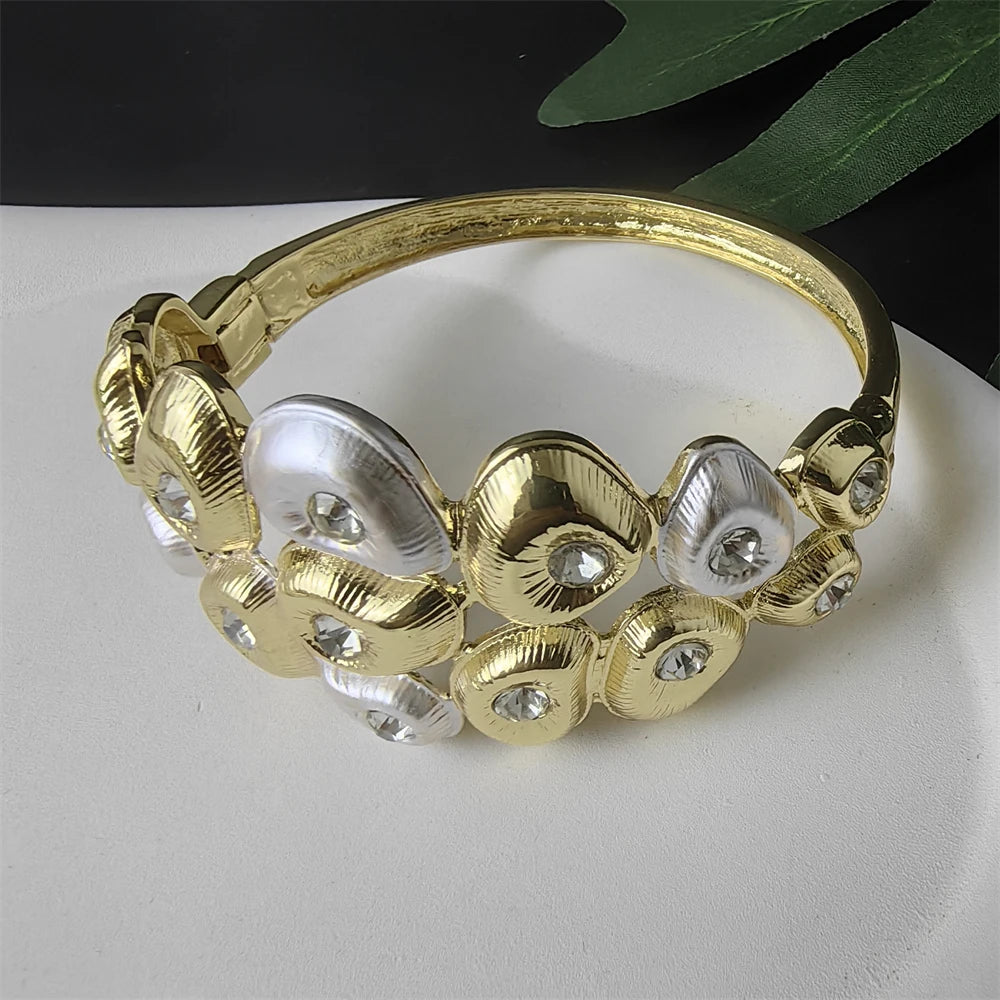 18K Gold Plated Jewelry Set For Women Classic Fashion Necklace Earrings Bracelet And Ring 4PCS Set Jewelry