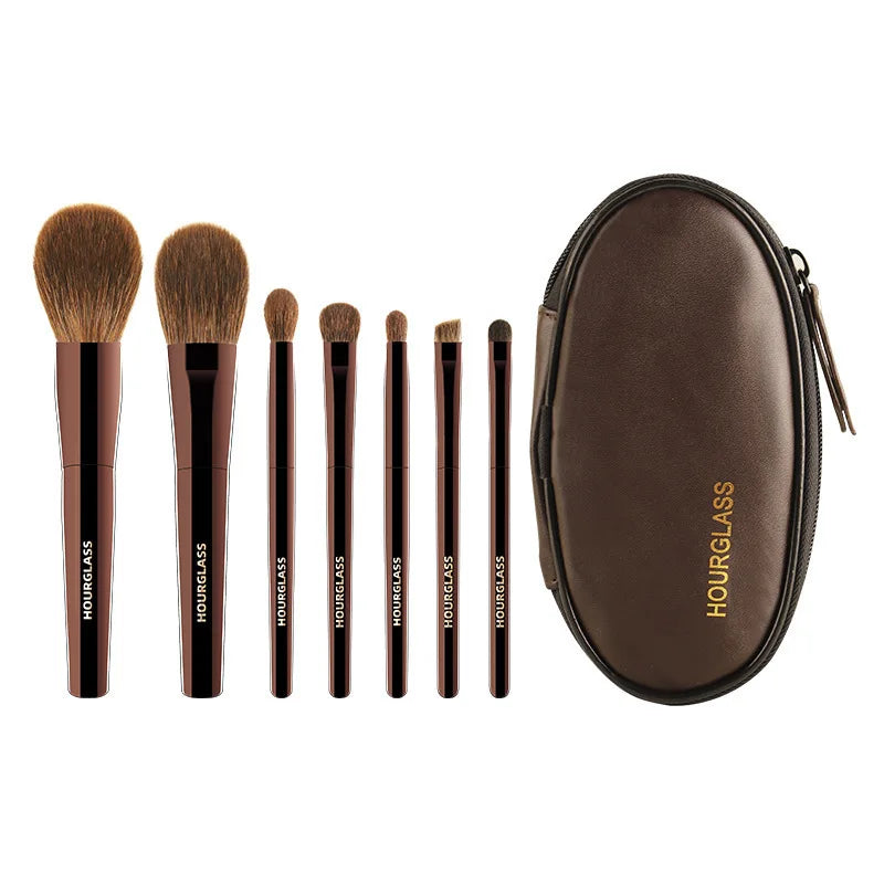 HOURGLASS Full Set Makeup Brushes - Powder Blush Foundation Eyeshadow Concealer Lip Brush - Cosmetic Brush Kit for Face And Eyes