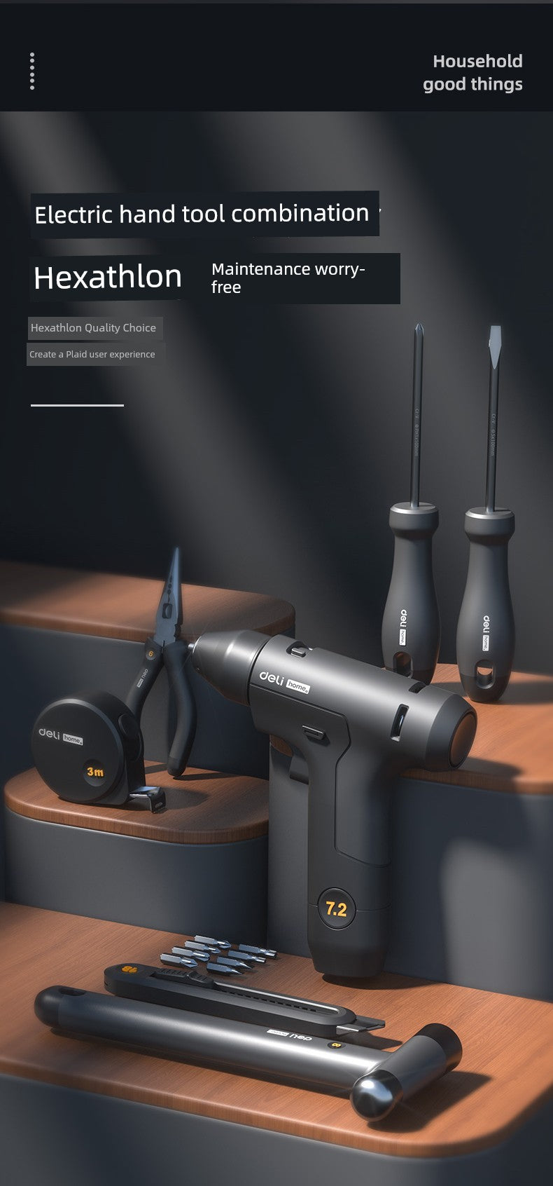 Deli Tools Household Hardware Car Tool Set