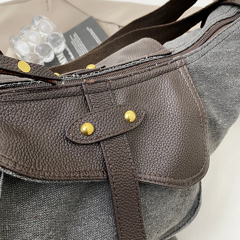 Sense of Luxury Personality Super Cool Crossbody Bags for Women Hot Trendy 2026 New Style Fashionable Canvas Pony Shoulder Bags