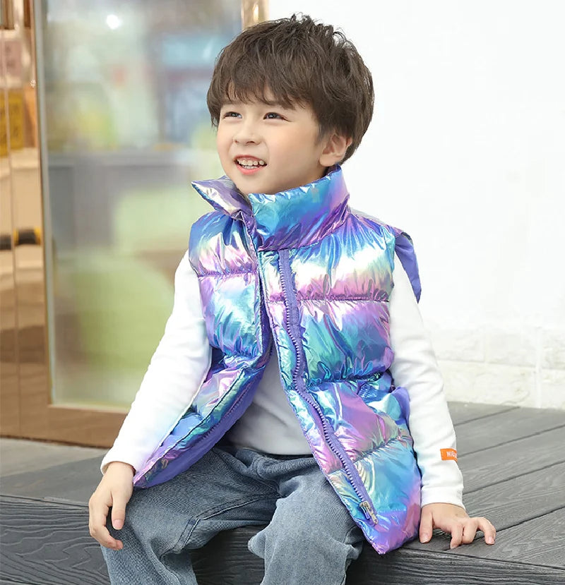 Kids Down Cotton Vest 2024 New Autumn Winter Girls Boys Fashion Warm Waistcoats No-wash Outerwear 3-10 Years Children Clothes