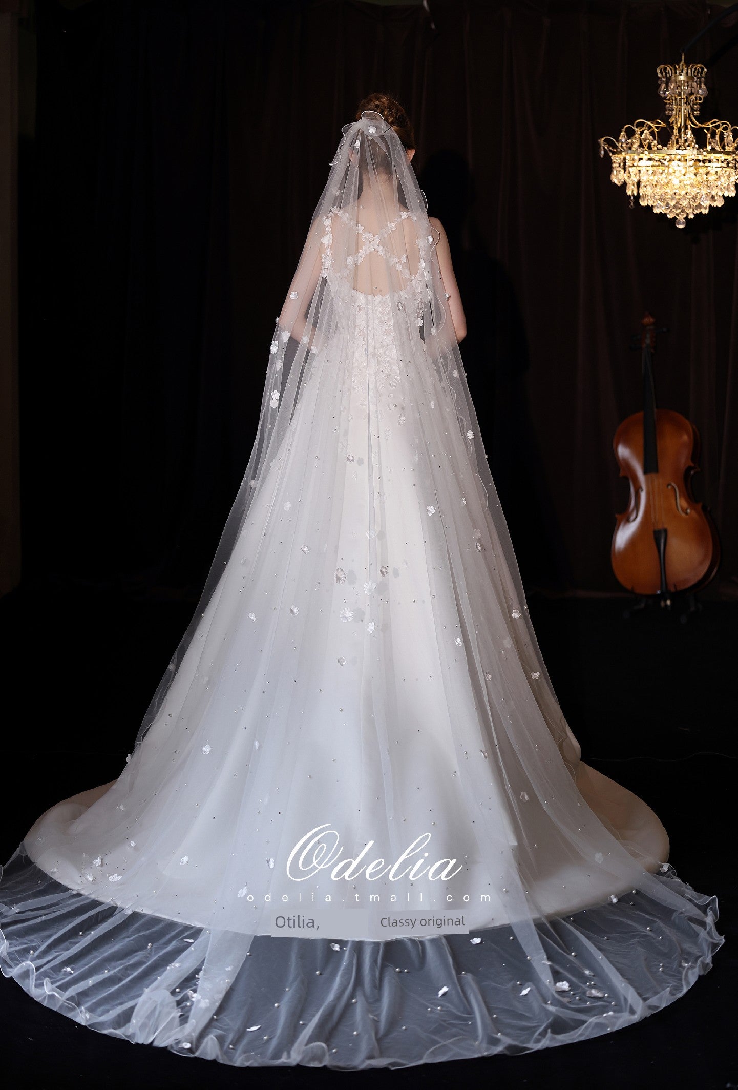 odelia "Mysterious Garden" 2025 New arrival Light Weddings Bride Gauze French Satin Minimalist Light