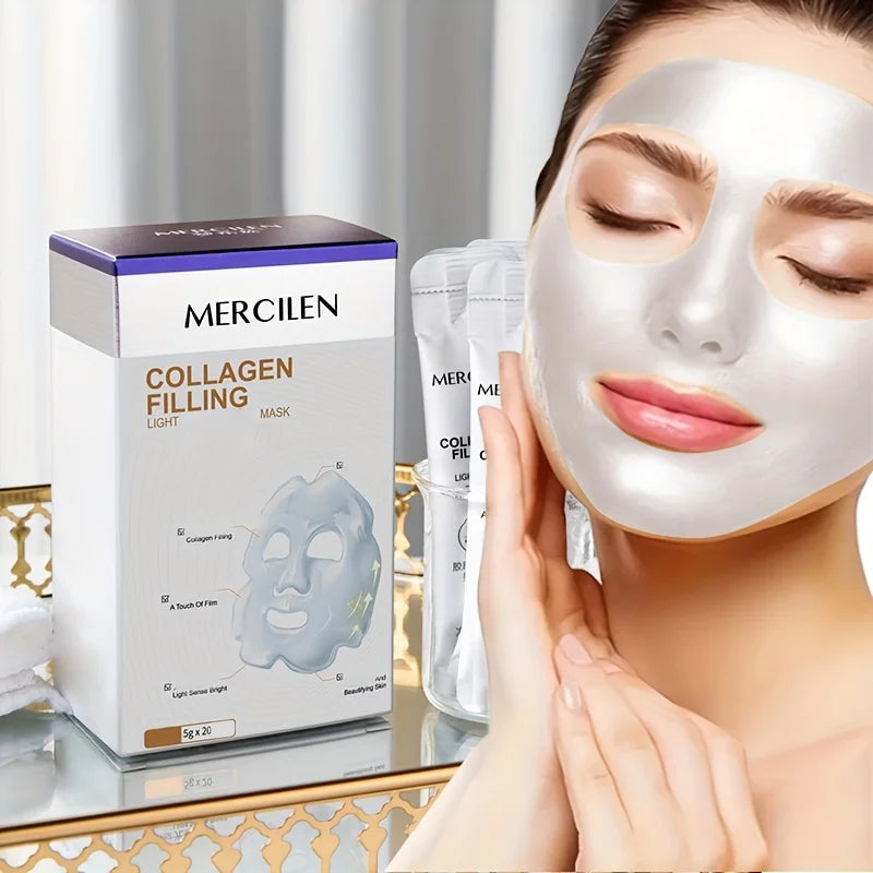 20pcs Mercilen Collagen Peeling Facial Masks Anti Wrinkles Moisturizing Hydrating Anti-Aging Peel-Off Face Mask Tearing Masks