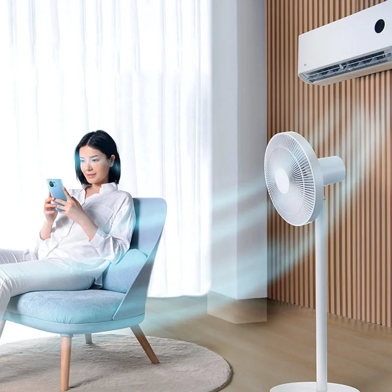 MIJIA Floor Fan,7 Blade,Adjustable Wide-Angle 90°,Home Fan For Living Room,Support Connect MI HOME APP Wired Fan