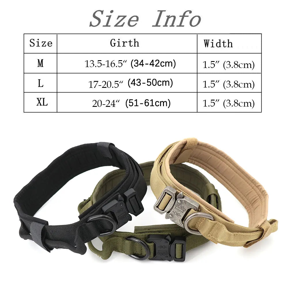 Pet Products Outdoor Tactical Dog Collar Metal Buckle Breathability Nylon Collar Medium and Large Dog Training Neck Collar Dog