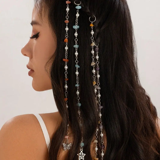 Ethnic Style Braided Hair Ring Butterfly Alloy Tassel Hair Band Women Headband Hip-hop Style Weave Hair Accessories Travel