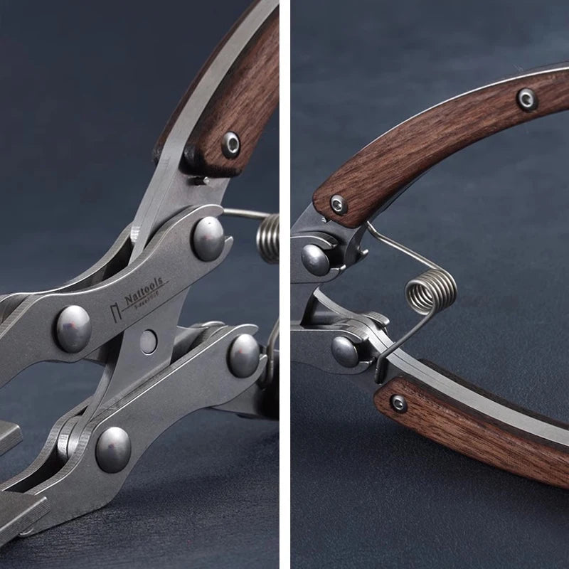 Nattools Handmade DIY Artisan Leather Craft Tools Leather Flat Pliers Stainless Steel Professional Double Pliers