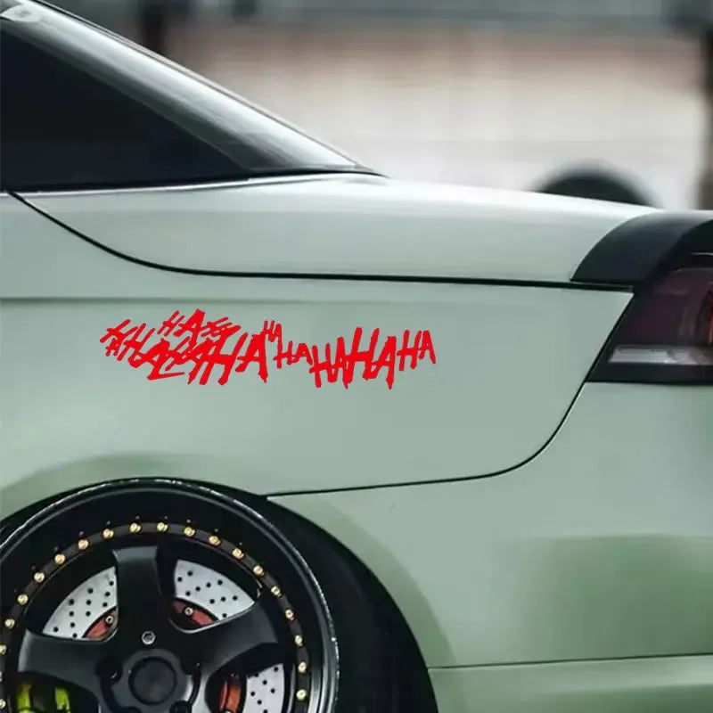 1PC HAHAHA Joker Laughing Motorcycle Stickers for Fuel Tank Helmet Vinyl Decals DIY Waterproof Car Window Body Funny Decoration