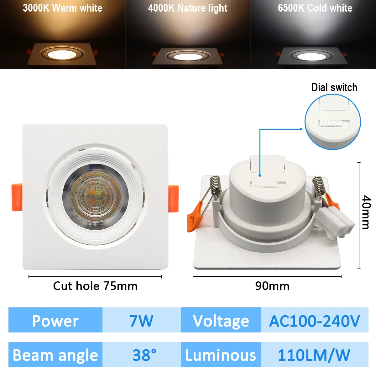 1-10pcs Led Surface Mounted Spot Downlight CCT 3000/4000/6500K Anti-glare Ceiling Lamp Foldable Spotlights for BedRoom Bathroom