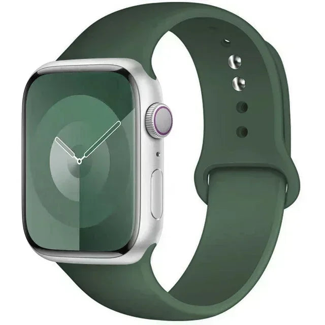 Original Silicone Strap For Apple Watch Band 44mm 38-40 42-46 41-45 46MM 49 mm Bracelet iwatch Serie 10 9 7 4 5 6 8 SE Ultra 2 3