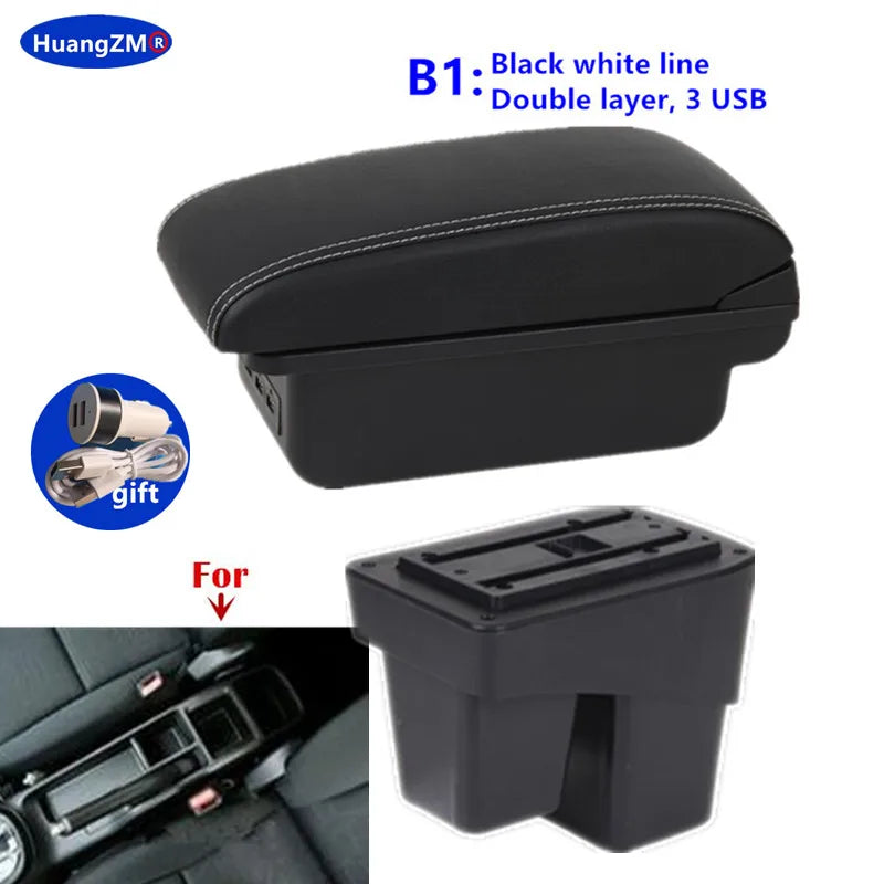 For Honda Jazz Armrest For Honda Fit Jazz 3 2014-2019 Car Armrest Box Car Storage Box Retrofit Accessorie Simple installation