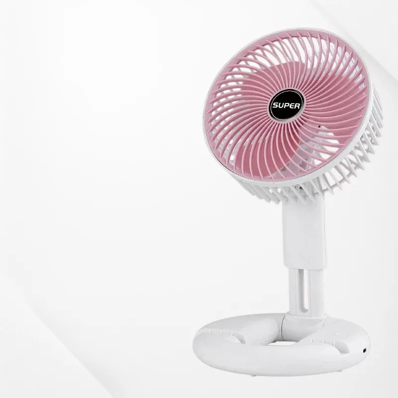 3-in-1 Telescopic Cool Fan USB Charing Folding Desktop Circulator 3-Speed No-Drill Wall Mount Electric Fan for Dorm Home Office