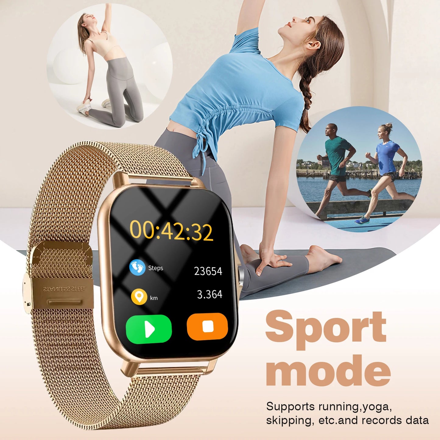 Smart watch, message display, multi-sport mode, step counting/sports tracking, multi-function sports watch