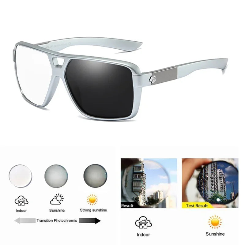 Sport Large Frames Photochromic Reading Glasses Men Clear Lens Color Changing Optical Eyeglasses Readers Customized Diopter +1.5
