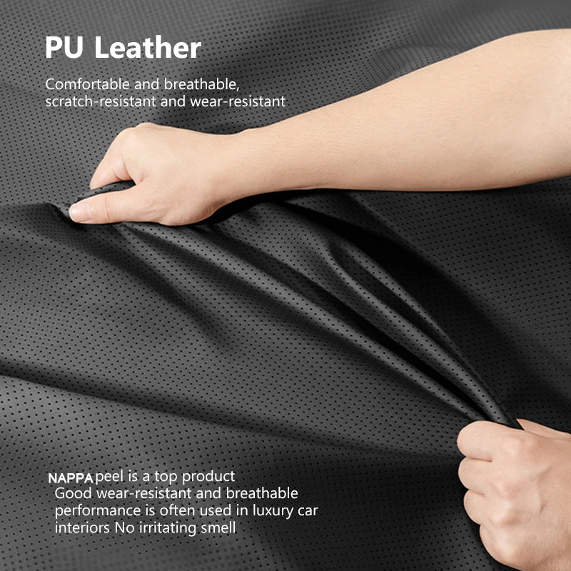 SEAMETAL Nappa Leather Car Seat Cover Universal Winter Seat Cover Soft Breathable Seat Cushion With Waist Pad Comfortable Mats