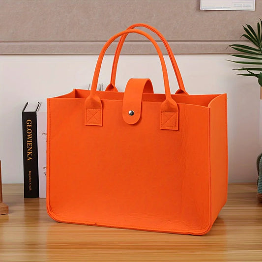 1pcs Thickened Felt Handbag Shopping Bag Mommy Bag Felt Package Solid Color Handbag Gift Fashionable Outdoors Storage Bag